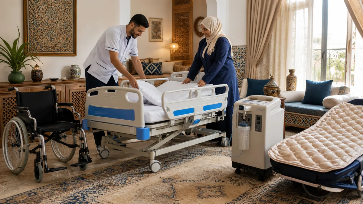 Matériel médical installé dans un domicile marocain à Casablanca